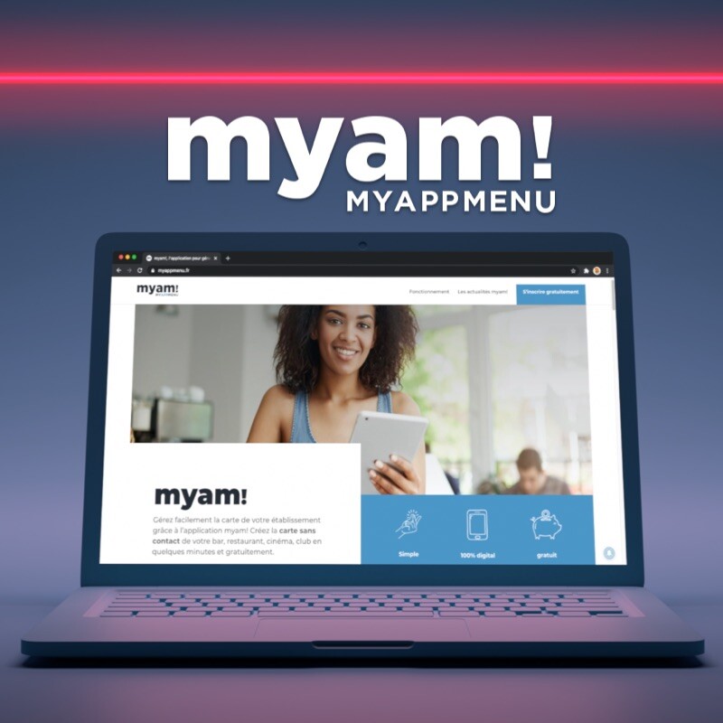 Visuel du site internet et du logo pour myam!