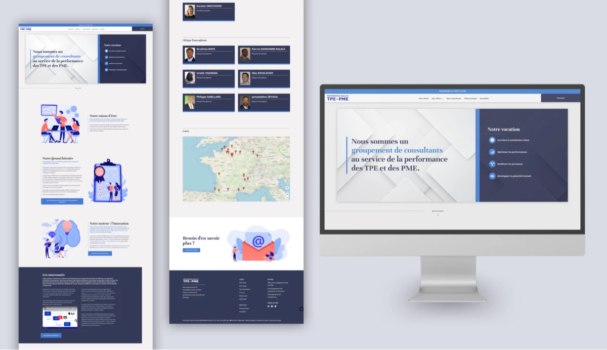 Maquette site vitrine wordpress PQTP