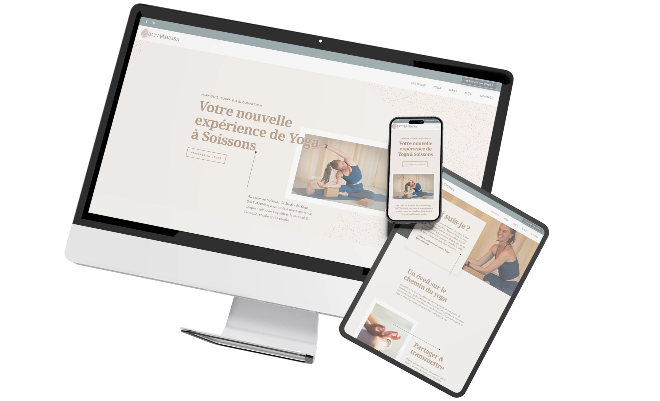Visuel de la création de site internet SATTVAHIMSA à Soissons