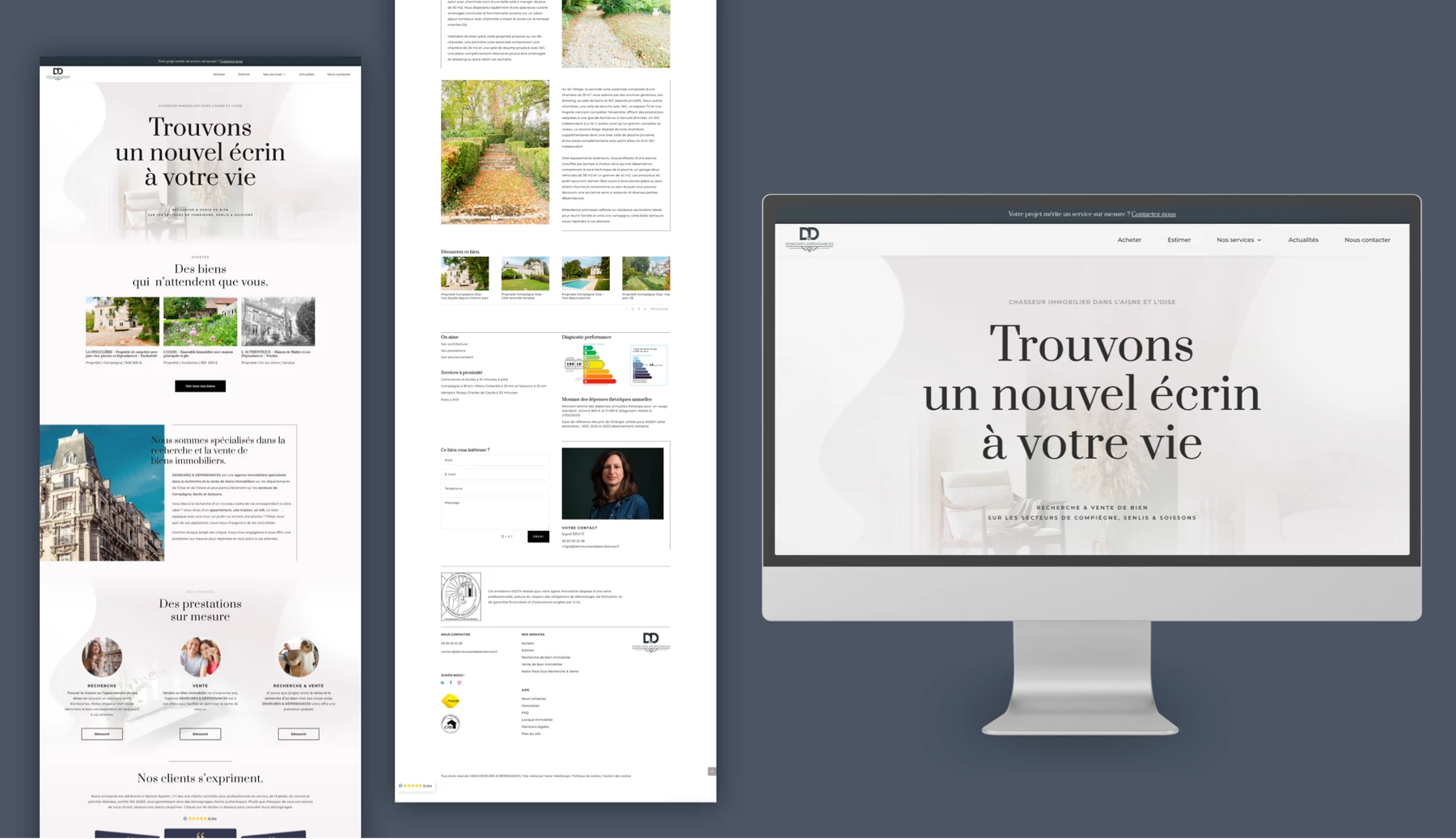 Maquette web du site Demeures et dépendances