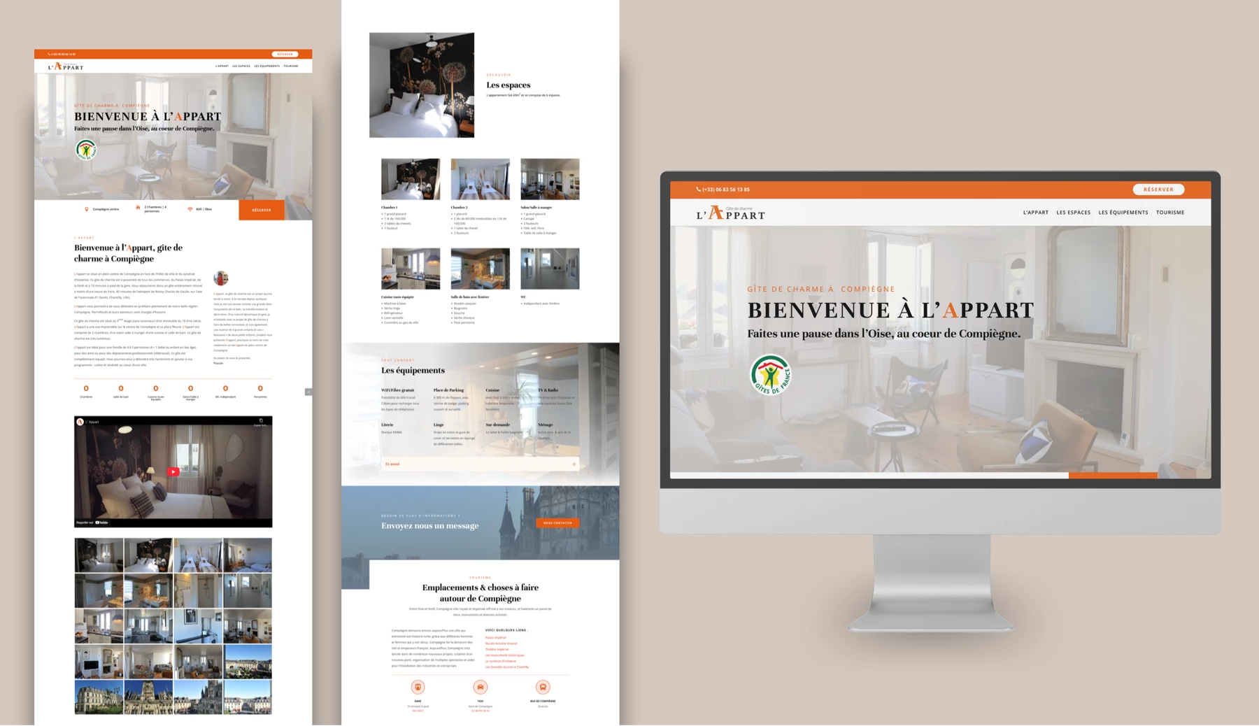 Maquette du site internet one page L'appart