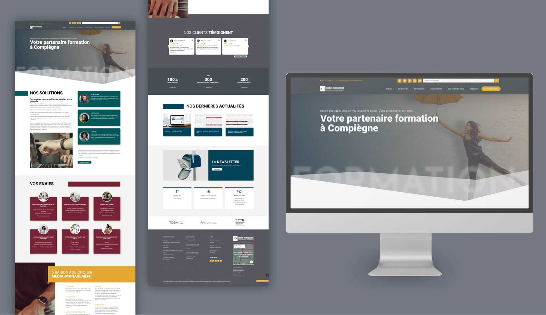 Maquette du site web media management