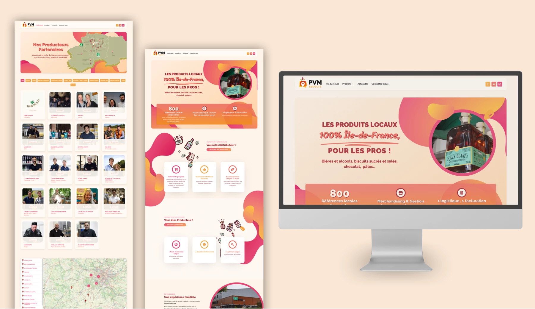 Maquette site vitrine PVM saveurs