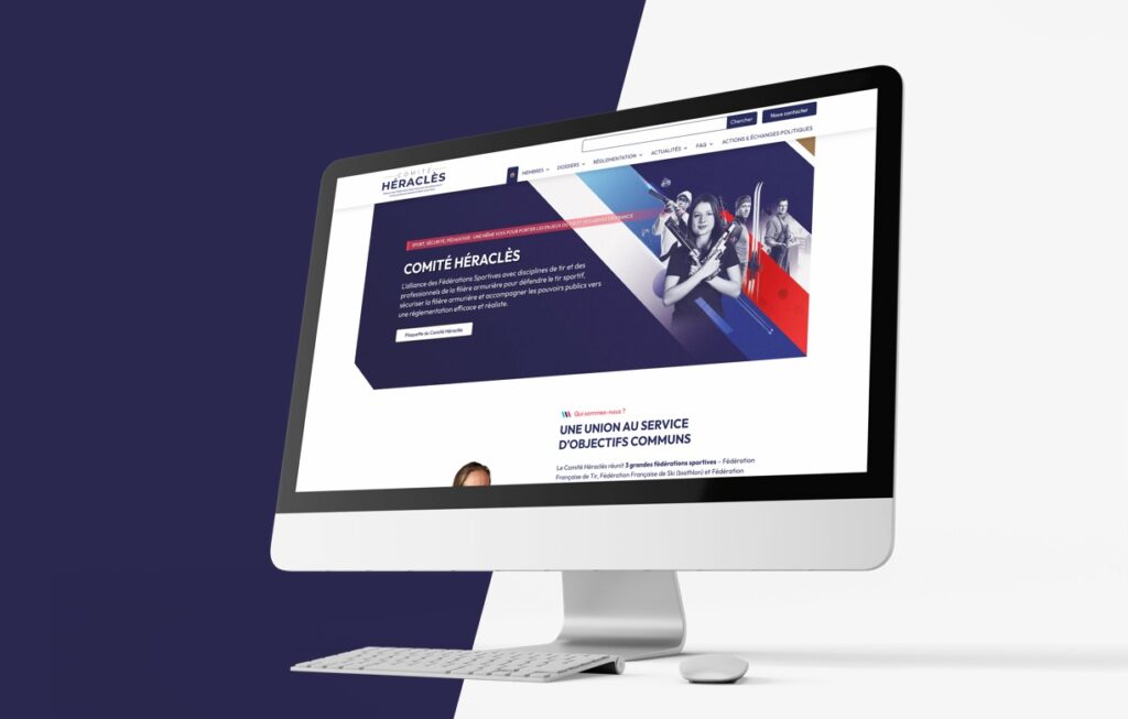 Vue du hero de la page d'accueil Comité Héraclès
